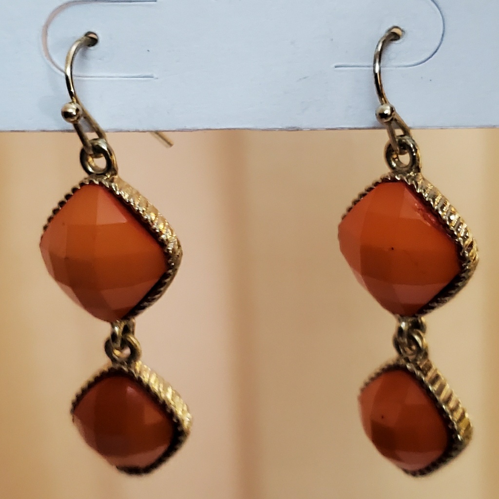 New Loft Orange Bead Earrings 488